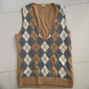 Ladies j crew argyle sweater vest